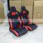 JBR1040 Black / White Stripes PVC Leather With Single Slider Universal Car Racing Seat
