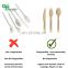 Custom Logo Natrual No Chemical Wooden Tableware Reusable Utensils Bamboo Cutlery In Bulks