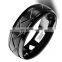 Luxury Men's Jewelry Accessories 8mm Silvery Brushed Wedding Rings Stainless Steel Bevel Cut Ring