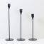 Wholesale Set of 3 Pieces Antique Wedding Rose Gold Black Pillar Tapered Metal Candle Stick Candlestick Holder For Home Decoration
