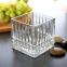 High Quality Popular Selling Embossed Clear Glass Square Flower Pot Vase Transparent Crystal Candle Holder