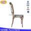 Industrial antique cross back chair metal in dining chairs, metal bar chair promotion