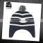 OEM custom black and white stripe hats for kids winter hat