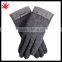70%wool/30%nylon ladies winter fashion gloves with leather panel