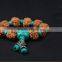 New design 2016 Nepal Rudraksha Japa mala bracelets with Turquoise