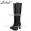 OEM high quality wholesale block heel black platform boots leather latex boots