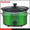 1.5L green ceramic slow cooker with GS ROHS certs