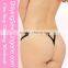 Open ladies sexy fancy panty thong black lace straps satin bow naughty knicker