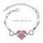 New Fashion FAITH Letter Jewelry Mom Sister Daughter Bracelet FAITH Heart Shape Beads Crystal Rhinestone For Women Gifts