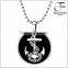 Glow in the Dark Ship Anchor and Chain Pendant Necklace with Ball Chain