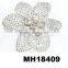 large fashion clear crystal stone suede leather base flower hair clips flower