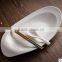 Wholesale white porcelain customize dinner oval deep plate for wedding restaurant