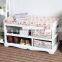 Wooden Bench Wooden Shoe Cabinet With Woven Baskets