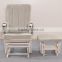 New Design Modern Baby Nursing Glider Chair with padded cushion and ottoman