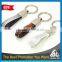 Quality faux skin leather key chain rings with Neuter Stripe or Single color
