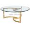 Foshan factory special stainless steel base frosted glass coffee table models