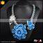 Boho Colorful Multi Flowers Necklace,Fashion Statement Shourouk Choker Necklace