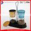 2pc Colored metal lid salt and pepper mill set