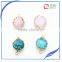 2016 wholesale fashion natural druzy stone charm connector pendant