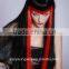 Long colorful hallowen wigs, red cosplay hair wig