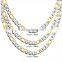 High Quality Mens Flat Gold Embossed Bracelet Stainless Steel Cuban Necklace Link Chain Jewelry