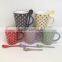 fine best quality good quality Ceramic mugs cups ,glazed color hot selling,custom logo designs,many designs with color box