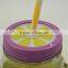 wholesale glass mason jar with handle and paper straw, metal lid 480ML scale mark