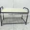 shoes rack bench with wire shoes storage