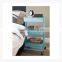 Rolling Organization Cart on Wheels Is Metal with 3 Deep Bins, Center Bin Is Adjustable Color