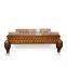 Coffee Table Teak Wood With Square Shape Top Diamond Ornament Patron Natural Color