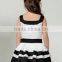 hot summer black and white casual dress mother and daughter clothing sets