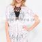 Customize Ladies Boho Crochet Overlay V Neck Tunic Dress