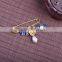 high end colors enamel metal charm brooch diy enamel charm pearl safety pins for her gifts