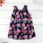 MGOO New Arrival Little Dress For Children Floral Print Cotton Sleeveless Straight Girl Dress 9085