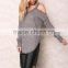 Custom Made Brand Women Halter Cold Shoulder Sexy Sweaters For Party Charcoal Long loose Tops