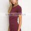 2016 Spring Fashion Design Womens T-Shirt Cotton Spandex Slim Fit Longline T Shirt Blank Short Sleeve Sexy T Shirt Dress