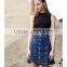 wholesale ladies A-line mini short denim skirts