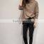 2016 new fashion long sleeve casual women t-shirt with pocket wholesale