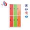 Customized colorful dressing room 6 door steel wardrobe staff lockers