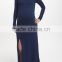2016 New Maternity Dresses With Navy Blue Maternity Side-Slit Maxi Dress Pretty Women Clothes WD80817-18