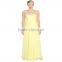 2016 Lastest straplessv-plunge neck wedding women dress ,crepe trail floor length ladies dress OEM