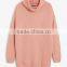 oem solid color long pullover lazy style turtleneck sweater women with best prices