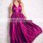 OEM wholesale women V-neck sleeveless party prom dress 2016