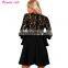 Wholesale Black Lace Long Sleeve Skater Dress For Women