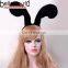 Holiday Party Fabric Black Sexy Rabbit Ear Headbands for Sexy Lady