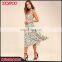 Fashion Summer Leopard Print Midi Dress Deep v Woman Dress