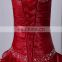 Red Sleeveless Sweetheart Elegant Floor Length Evening Gowns Lace-up Beaded Sequins 2018 Piping Quinceanera Dresses