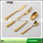 forged handle royal stainless steel cutlery set/ elegant gold-plated spoon fork knife for star hotel (HH-spoon-140)