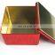 Big square tin box red color with emboss Chinese language