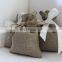 French grey natural linen wedding favor gift bags